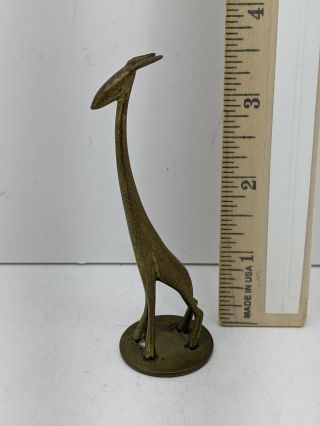 Vintage Brass Metal Art Deco Style Giraffe Figurine 3.  75 Inches Tall - Austria
