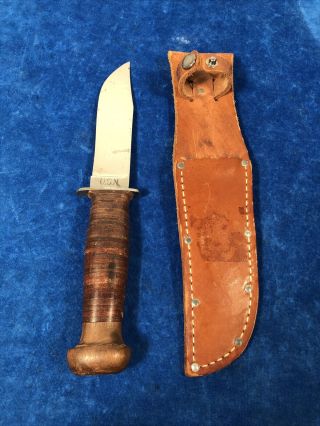 Ww2 Us Navy Mark 1 Knife Robeson Shuredge No 20 W/ Sheath 734