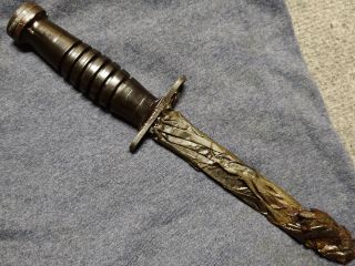 WWII US M CASE FIGHTING KNIFE BAYONET & M8 SCABBARD NOS 4