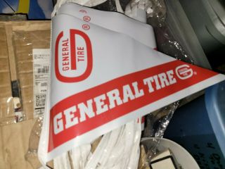 Vtg.  Nos General Tire Advertising Banner Flags {24) Double Sided Ships