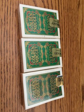 3 Decks Golden Nugget Las Vegas Playing Cards Green Corners Cut