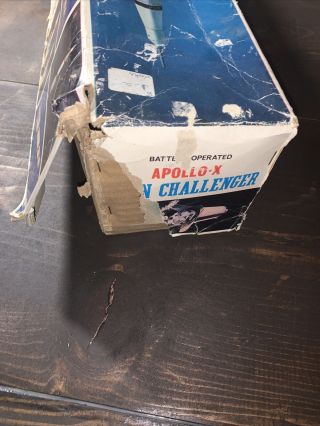 Vintage APOLLO X Moon Challenger Rocket Space Battery TN Toy Japan W/ Box 3
