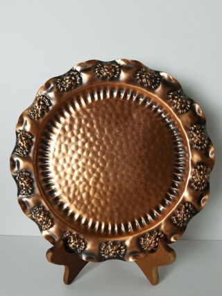 Gregorian Copper Plates Vintage 9.  5 Diameter Made In Usa Solid Copper Wall Hang