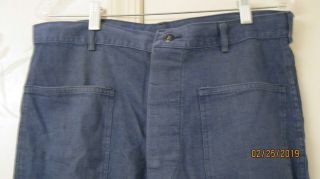 Ww2 Korea War Us Navy Blue Denim Pants Dungaree Trousers 34 " - 35 " Waist