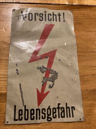 Ww2 German Destroyed V2 Rocket Facility Sign (warning Extremely Dangerous) 1943