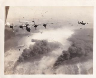 Wwii Aerial Photo Aaf 451st Bomb Group B - 24 Bombers Raid On Ploesti 36