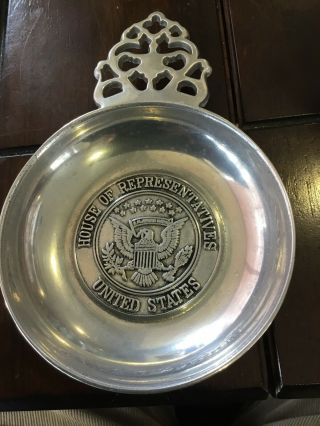 Vintage United States House Of Representatives Pewter Tray Wilton Rwp Congress