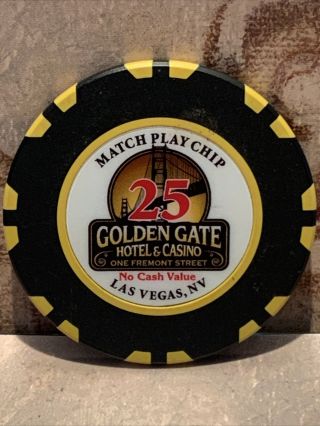 $25 Match Play Casino Chip From The Golden Gate Las Vegas,  Nv