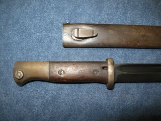 Early S/155 K German Ww2 Bayonet With Matching Scabbard