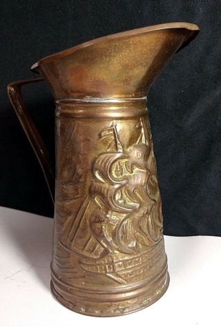 Vintage Peerage Brass Old Ship Decorative Pitcher Made In England Elpec