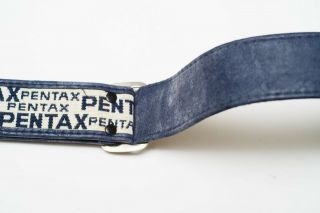 AWESOME vintage Canvas/Leather PENTAX branded camera strap blue/offwhite 2