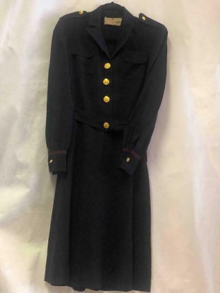 Early Wwii Us Army Blue Nurse Corps Off Duty Dress With Cufflinks Named Anc Wac