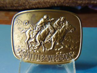 Vintage Smith & Wesson 1981 Brass Belt Buckle,  " The Horse Thief "