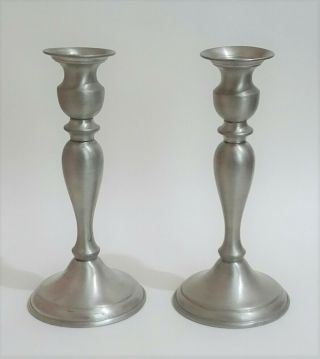 Vtg Weighted Leonard Pewter Candle Stick Holders Bolivia 8.  25 "