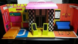 Vintage Mod Era Barbie Family House Mattel 1968 Vinyl Folding Case 3 Rooms