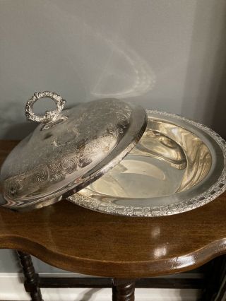 Vintage International Silver Company ' Camelot ' Covered Serving Dish 6162 2