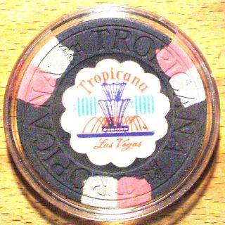 (1) $100.  Tropicana Casino Chip - 1972 - Las Vegas,  Nevada - Fountain Chip