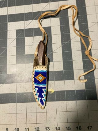 Beaded Neck Knife Sheath And Patch Cutter