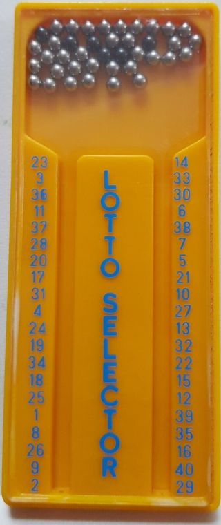 Vintage Lotto Selector Plastic Made In Australia By Fischer Blue Print