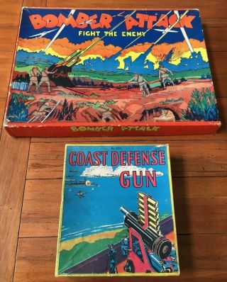 Wwii Homefront Coast Defense Gun,  1942 Bomber Attack Fight The Enemy Board Game