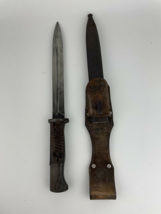 Wwii German K98 Bayonet With Scabbard And Frog - E.  Pack & S.