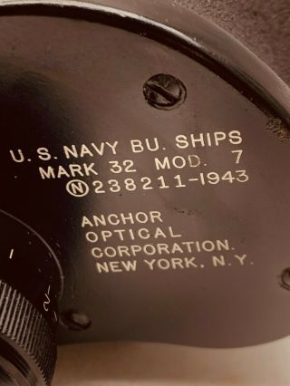 MILITARY BINOCULARS.  US Navy BU Ships Mark 32 Mod.  7.  7x50 binoculars.  1943 6
