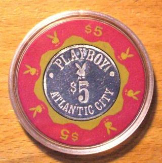 (1) $5.  Playboy Casino Chip - 1981 - Atlantic City - Bud Jones Mold
