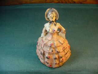 Antique Pink Victorian Lady Southern Belle Solid Cast Iron Doorstop