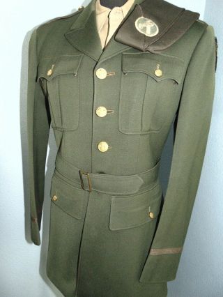Vtg Wwii Army Officers Uniform: Jacket Belt Garrison Cap Shirt Patches 101st Air