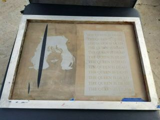 Vintage Silk Screen Frame For Screen Printing Metal Frame " The Queen Is Dead "