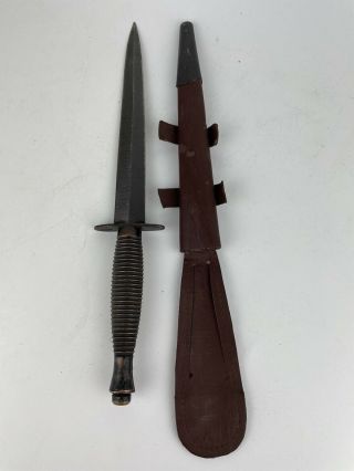 Wwii British Commando Fairbairn Sykes Knife Dagger Sheffield England W/ Sheath