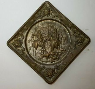 Set of 2 Vintage Elpec England Decorative Brass Plates 7 