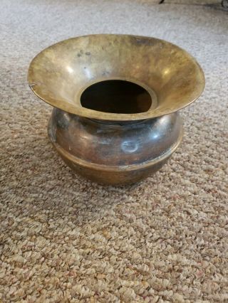 Vintage Brass Spittoon Made In England Approx 8 " X 6.  25