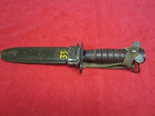 Us Wwii Model Leather Grip Imperial M1 - Carbine Bayonet W/ Scabbard