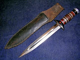 Unusual Wwii Era Theater Made Double Edged Fighting Knife Or Dagger