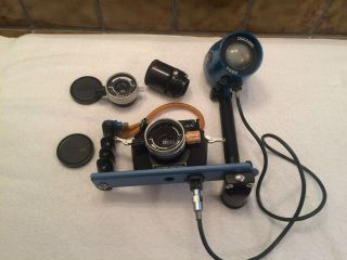 Vintage Nikon Nikonos II Underwater Camera Nikkor Lens Extension Tube Flash Case 2