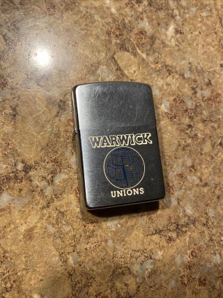Vintage Zippo Lighter: 1959 Warwick Unions