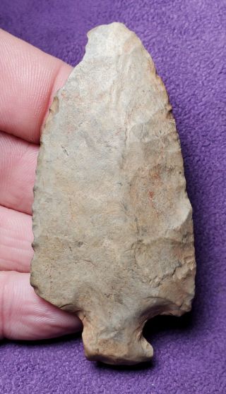 3 1/8 " Creek Worn Archaic Table Rock Authentic West Virginia Arrowhead Artifact