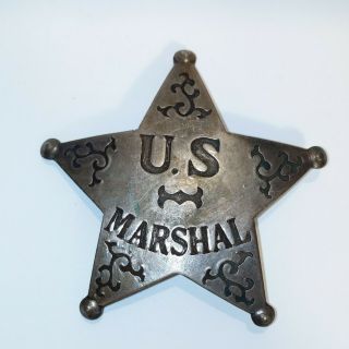 Vintage U.  S.  Marshal 5 Point Star Badge 2