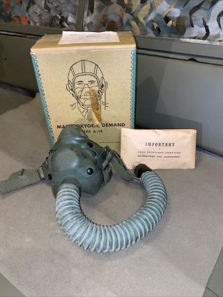 Wwii Usaaf Army Air Force Raf Type A - 14 Oxygen Mask,  Box,  1944,  &