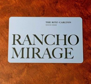 The Ritz - Carlton Rancho Mirage Hotel Room Key Card
