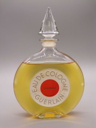 Large Vintage French Shalimar Guerlain Eau De Cologne Perfume 9.  5 " Tall