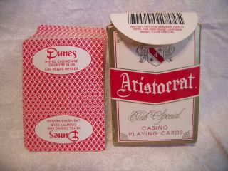 Vintage Casino Playing Cards - Dunes Casino Playing Cards Red Deck