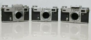 3 X Vintage Russian Kiev 4 35mm Rangefinder Cameras - 254