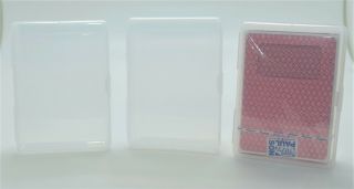 3 Transparent Plastic Card Case Holds A Poker Size Playing Cards With Tuck Box