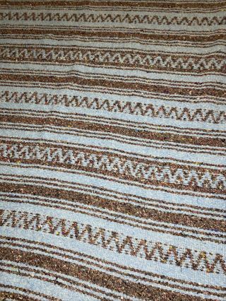 Vintage Mexican Woven Cotton / Acrylic Serape Blanket Throw Fringe 70” x 43” 2