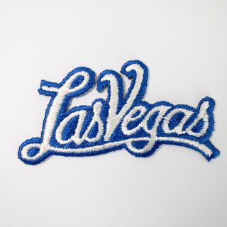 Vintage 1970s Las Vegas Nevada Embroidered Sew On Patch Hotel / Casino Reno Blue
