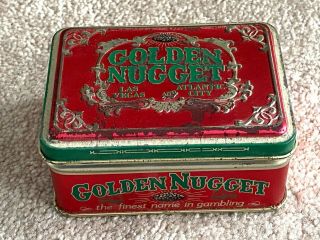 Golden Nugget Casino Tin & 2 - Deck Playing Cards - One - Las Vegas 1980s