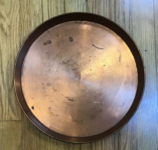 Vintage Smith And Hawken Round Copper Metal Tray 12 1/2” Diameter