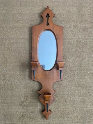 Vintage Wooden Mirror 3 Candle Sconce 3141 Tell City Chair Co 48 Andover